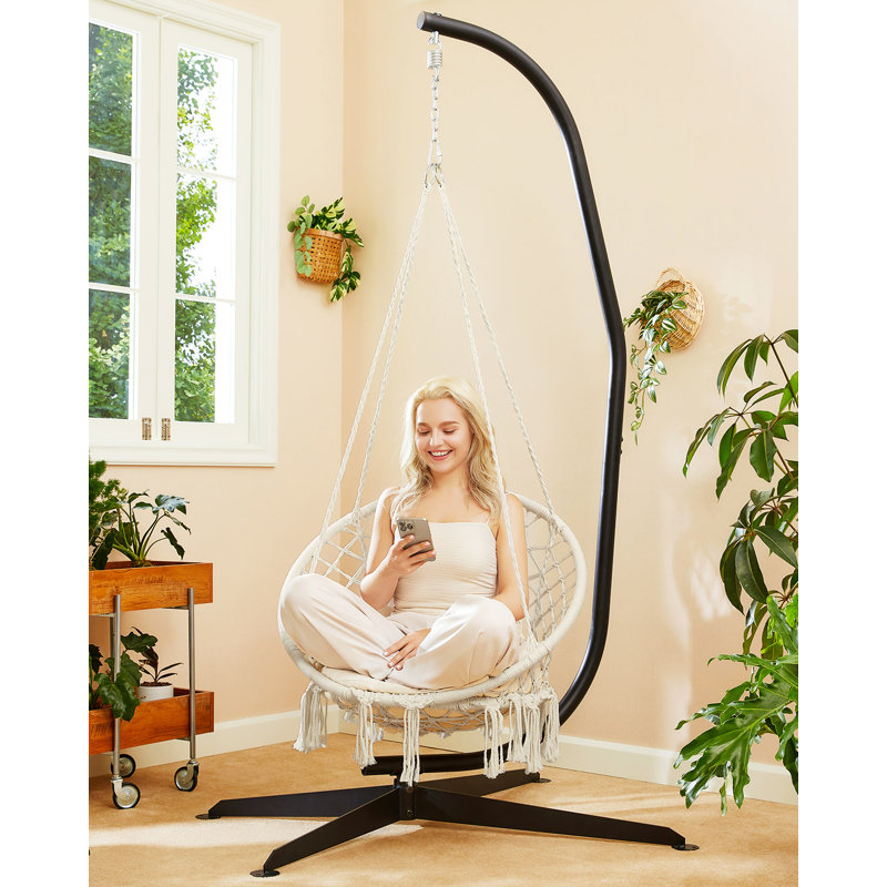 Boho hanging chair with cushion hot sale